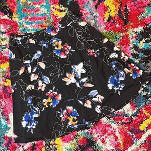 Floral Black Skirt
